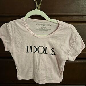 YUNGBLUD Pink Crop Top IDOLS NWOT